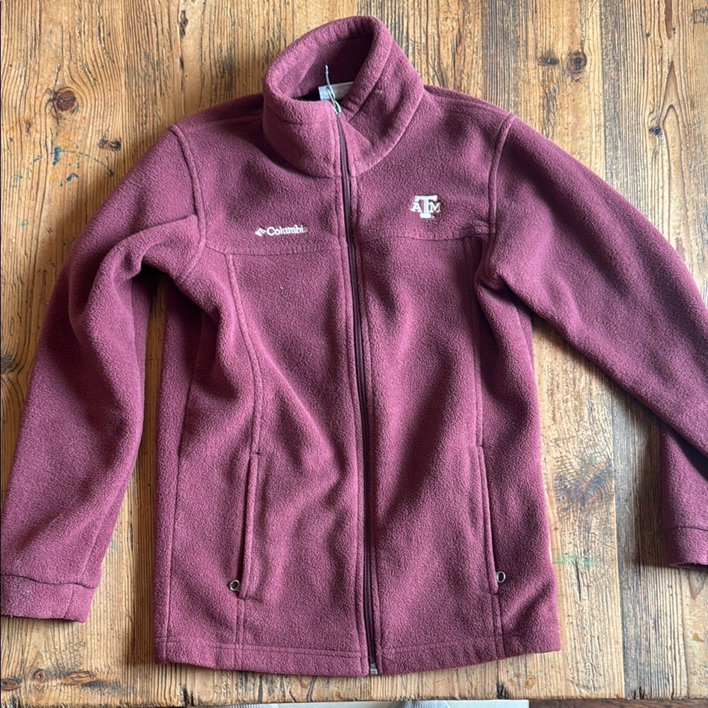 Youth Columbia Burgundy Full-Zip Fleece Jacket